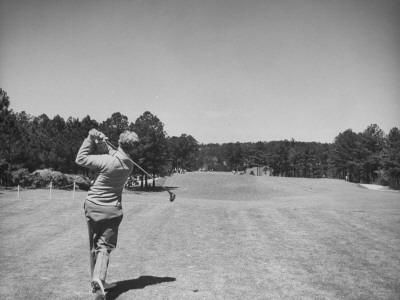 Golfer Jimmy Hines in Action During a Tournament Poster