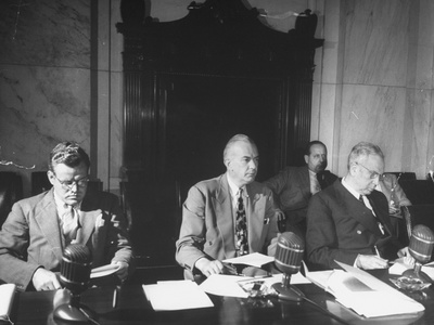 Robert E. Johnson, George F. Meredith and Senator Edward Johnson