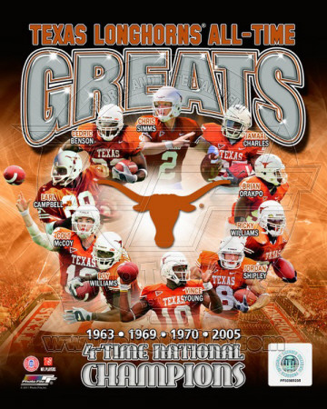 University of Texas Longhornss All Time Greats Composite