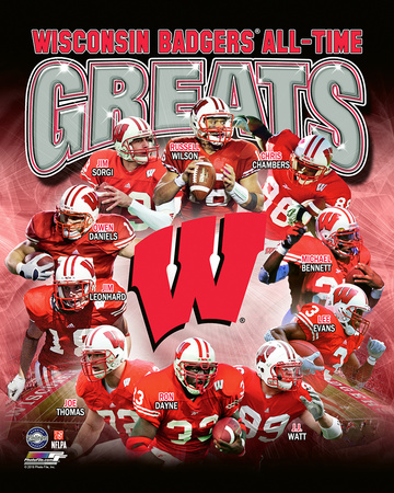 University of Wisconsin Badgers All Time Greats Composite