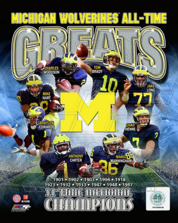 University of Michigan Wolverines All Time Greats Composite