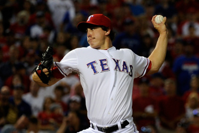 Detroit Tigers v Texas Rangers - Playoffs Game Six, Arlington, TX - October 15: Derek Holland Poster
