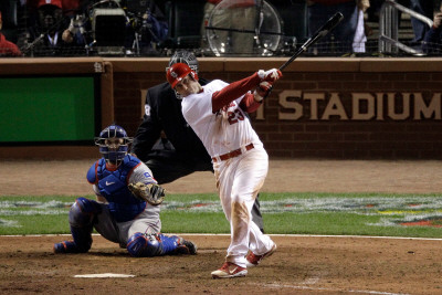 2011 World Series Game 6 - Texas Rangers v St Louis Cardinals, St Louis, MO - October 27 Poster