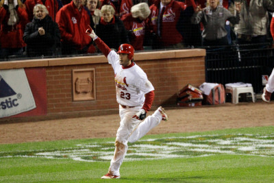 2011 World Series Game 6 - Texas Rangers v St Louis Cardinals, St Louis, MO - Oct. 27: David Freese Poster