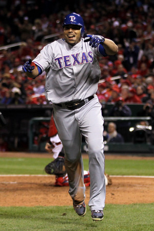 2011 World Series Game 6 - Texas Rangers v St Louis Cardinals, St Louis, MO - Oct. 27: Nelson Cruz Poster