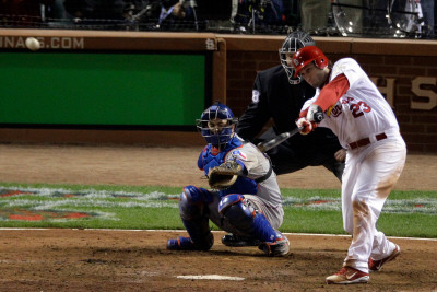2011 World Series Game 6 - Texas Rangers v St Louis Cardinals, St Louis, MO - Oct. 27: David Freese Poster