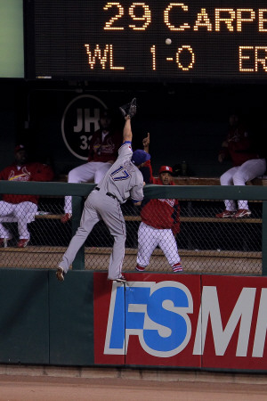 Game 7 - Rangers v Cardinals, St Louis, MO - October 28: Nelson Cruz and Octavio Dotel