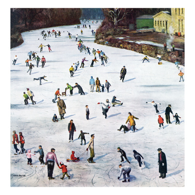 Buy "Fox River Ice-Skating", January 11, 1958 at AllPosters.com