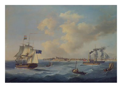A 44-Gun Frigate, a Passenger Paddle-Steamer and Other Shipping Off St. Peter Port, Guernsey