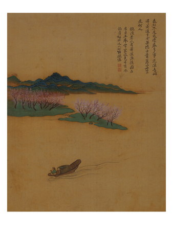 Hermit Fishing on the Peach Blossom Stream, in the Style of Zhao Mengfu, from an Album of Ten…