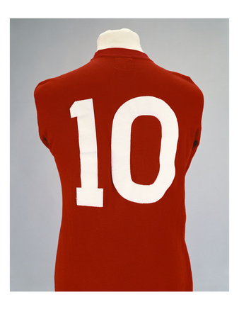 A Red England World Cup Final International Shirt, No.10, Worn by Geoff Hurst in 1966 World Cup…