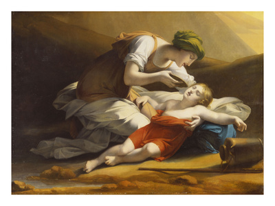 Hagar Giving Ishmael Water from the Miraculous Well in the Desert Giclee Print