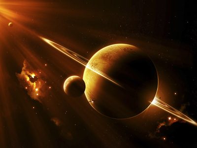 Buy An Extraterrestrial Spacecraft Approaches a World That Lies Between Two Bright Suns at AllPosters.com