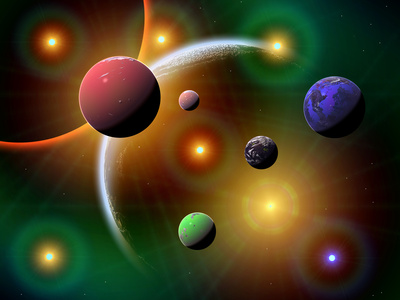 Buy Illustration of the Variations of Stars and Planets in the Milky Way Galaxy at AllPosters.com