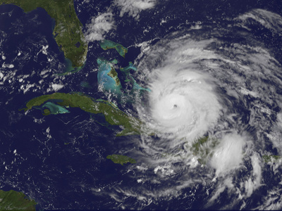 Buy Satellite View of the Eye of Hurricane Irene as it Enters the Bahamas at AllPosters.com