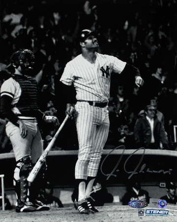 Chris Chambliss Autographed ALCS Game Winning HR B/W Vertical Photograph (MLB Auth)