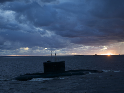 Russian Submarine Passing Kronstadt
