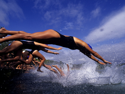Buy Women Diving and Jumping into Lake Banyoles at AllPosters.com