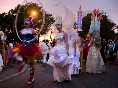 The Luminara Festival Parade Procession at Night