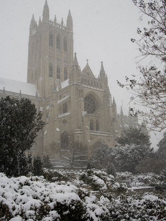 Buy Heavy Snowfall Covers the Cathedral During the 'Blizzard of 2010' at AllPosters.com