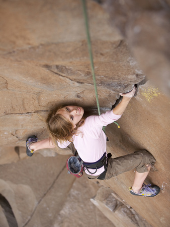 Buy A Young Girl Rock Climbing at AllPosters.com