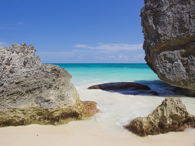 Large Boulders on the Beach Near Tulum, Mexico