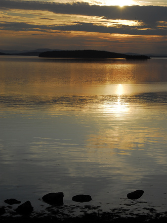 Sunset over the Calm Waters of Penobscot Bay, Maine