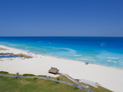The Turquoise Waters and White Sand Beaches at Cancun, Mexico