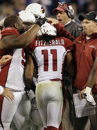 Buy Cardinals Panthers Football: Charlotte, NORTH CAROLINA - Larry Fitzgerald at AllPosters.com