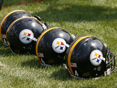 Steelers Camp Football: Latrobe, PA - Steelers Helmets Poster