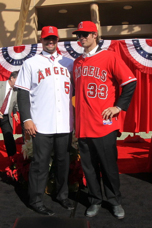 Los Angeles Angels of Anaheim, CA - December 10: Newly Signed Albert Pujols and C.J. Wilson