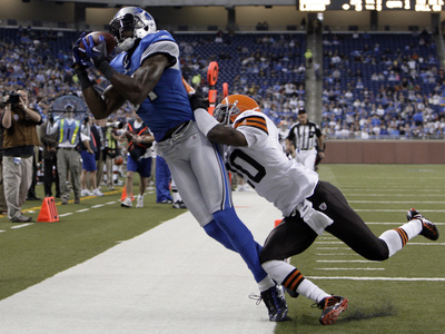 Buy Browns Lions Football: Detroit, MI - Calvin Johnson at AllPosters.com