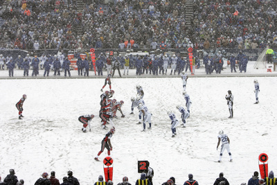 Buy Colts Bills Football: Orchard Park, NY - Bills and Colts in the Snow at AllPosters.com