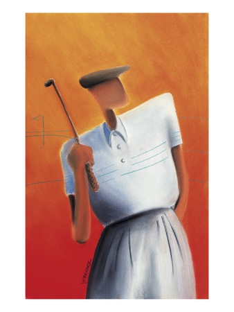 Golfer in White Poster