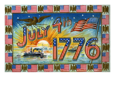 July 4th 1776 with Military Ships at Sunrise