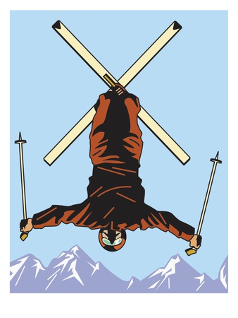 A Freestyle Skier in Mid Air