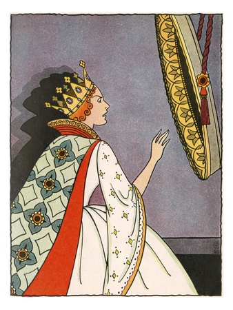 Illustration of the Evil Queen Before the Mirror by Bess Livings