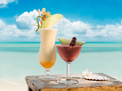 Pina colada and strawberry margarita