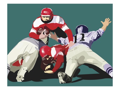 football players in mid play