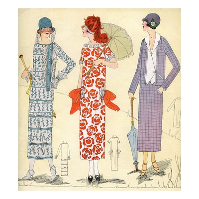 Illustration of Women in 1920s Fashion