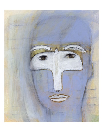 Woman with a dove over her eyes