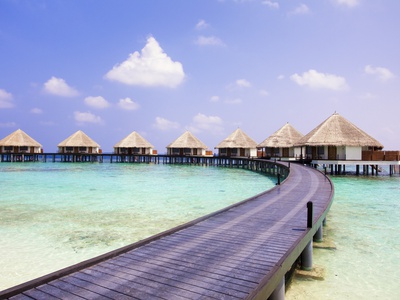 Water bungalows and jetty