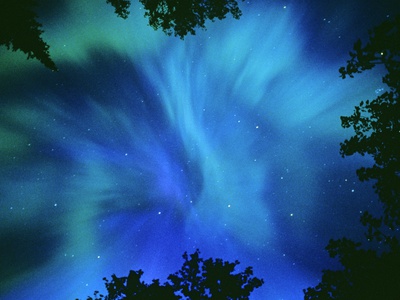 Northern Lights Or Aurora Borealis, Tilton Lake, Sudbury, Ontario, Canada.