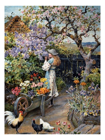 An English Cottage Garden,William  Stephen Coleman
