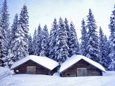 Barn in Lapland in Winter