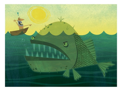 Shipwrecked Man Approaching What He Thinks Is an Island