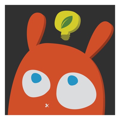 Rabbit thinking about green energy