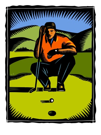 Golfer Reading The Green Poster