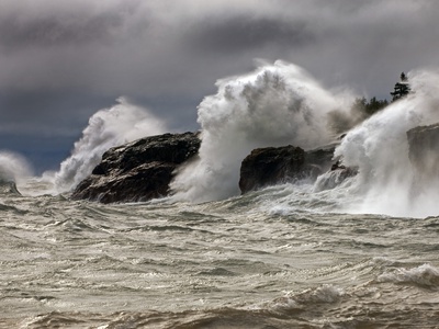 Fierce Lake Superior Waves Pound Minnesota's North Shore Posters