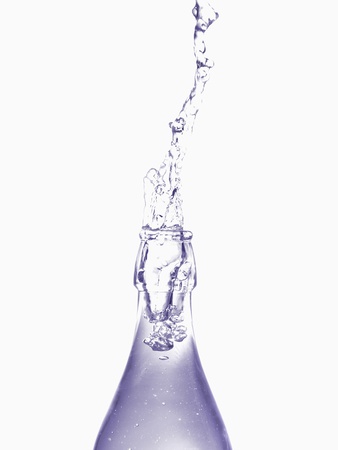 Liquid pouring out of water bottle